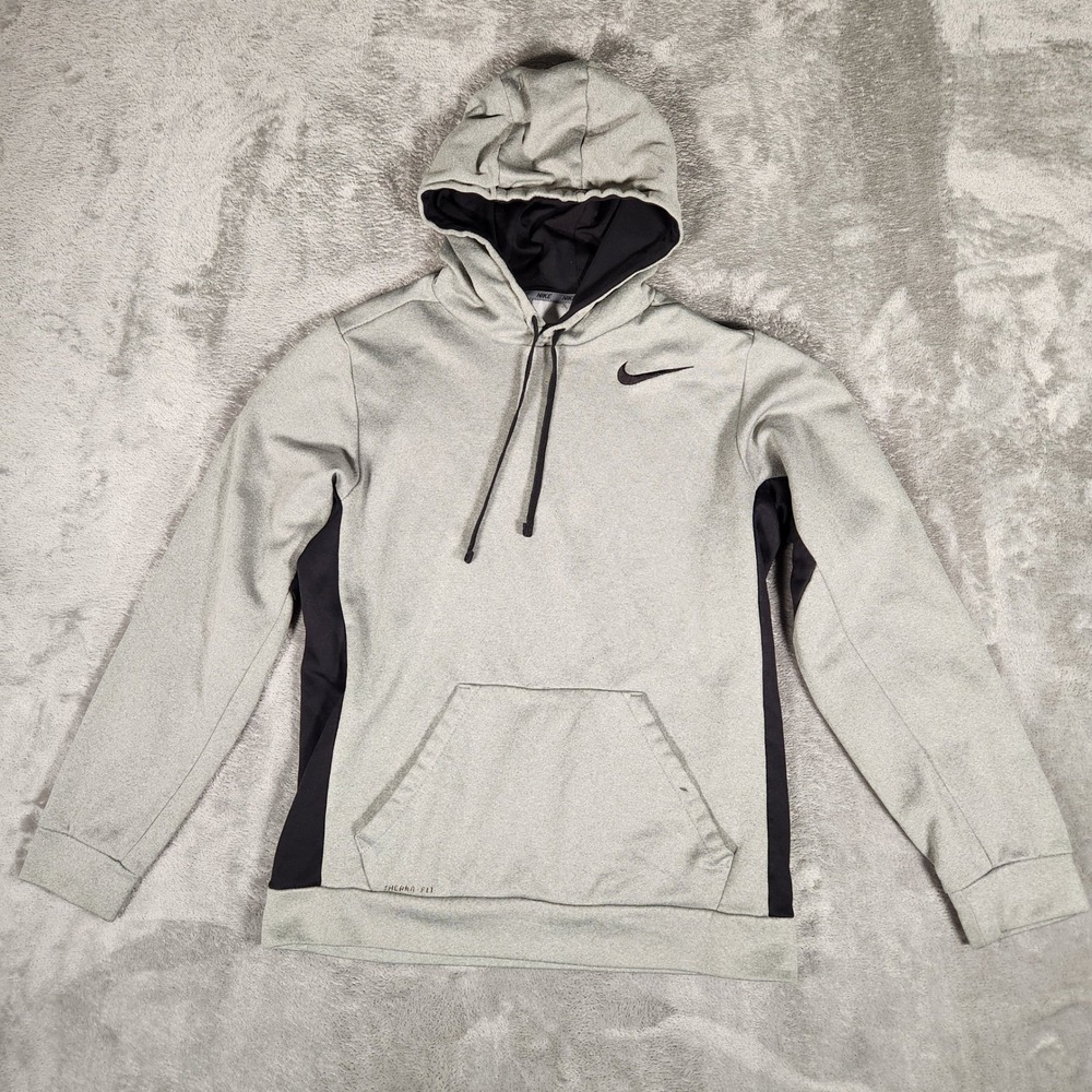 Nike Therma-FIT Hoodie Mens Small Gray Pullover Sweatshirt 650733-083 STAINS